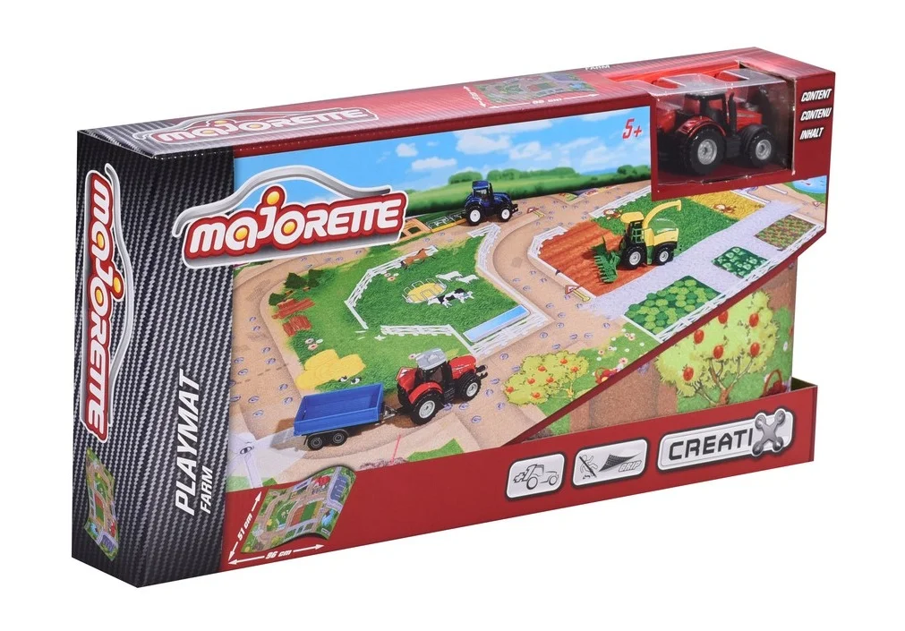 Игровой коврик Creatix, Farm серии, нескользящий, 96*51см + 1 машинка - миниатюра 2