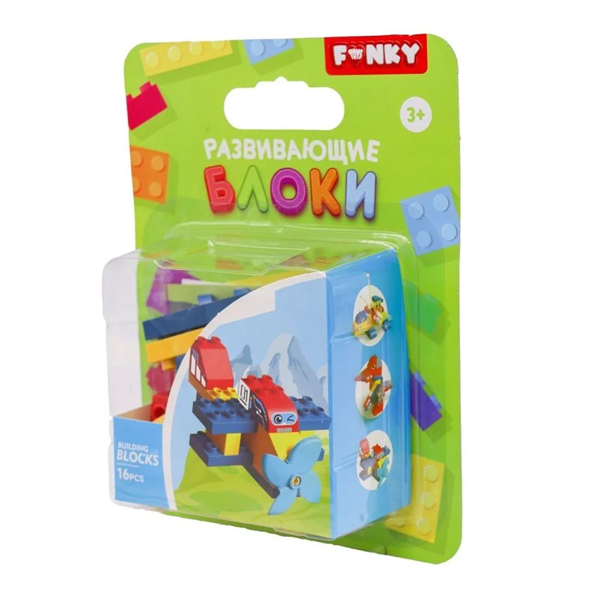 Детский конструктор с крупными блоками Funky Toys Самолет, 18 деталей - миниатюра 2