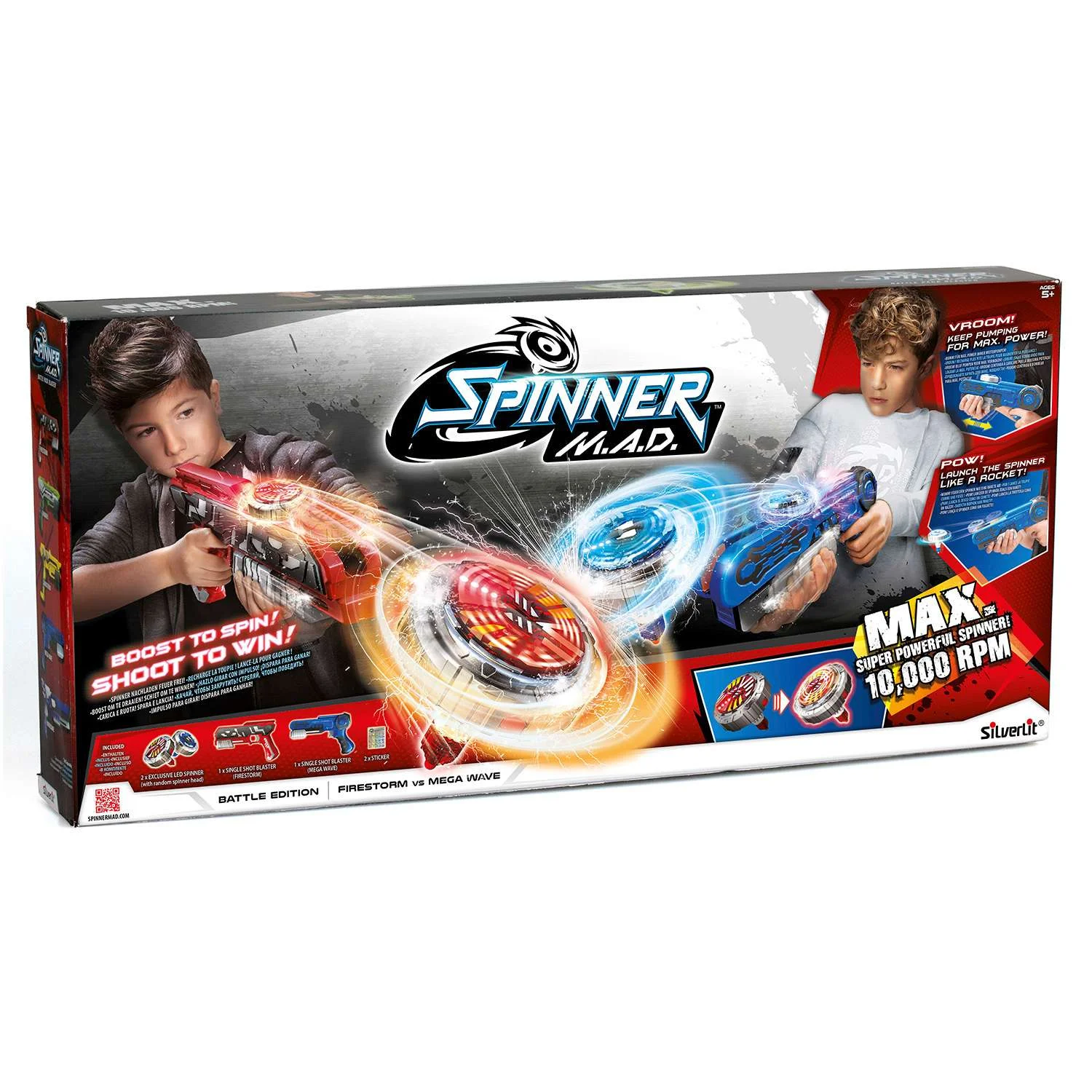 Игровой набор 2 Бластера и 2 волчка SPINNER MAD - миниатюра 6