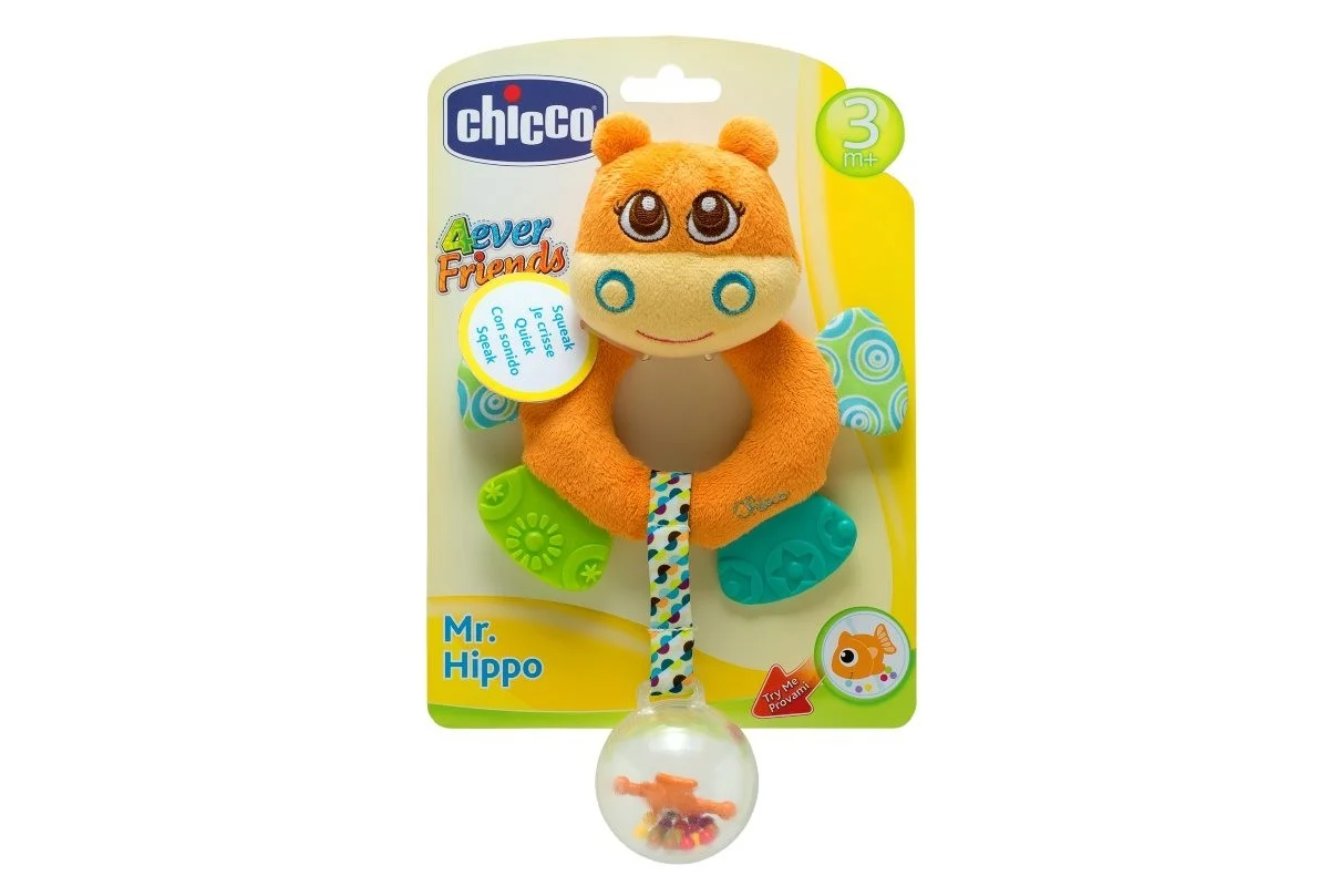 Игрушка погремушка мягкая Бегемот Hippo - миниатюра 3