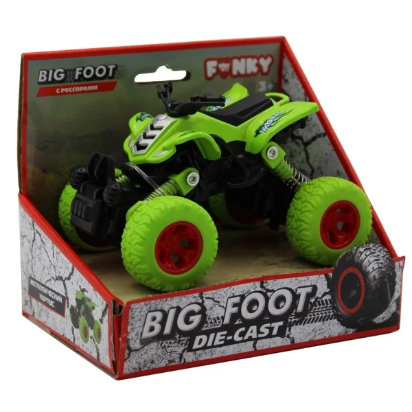 Квадроцикл die-cast инерционный механизм рессоры зеленый 1:46 60/120 - миниатюра 2