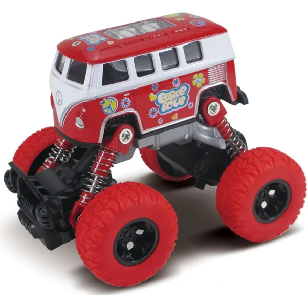 Автобус die-cast инерционный механизм рессоры красный Funky toys FT61076 - изображение 1