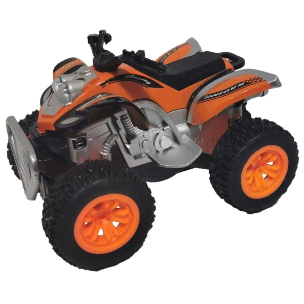 Квадроцикл die-cast инерционный механизм рессоры свет звук оранжевый - изображение 1