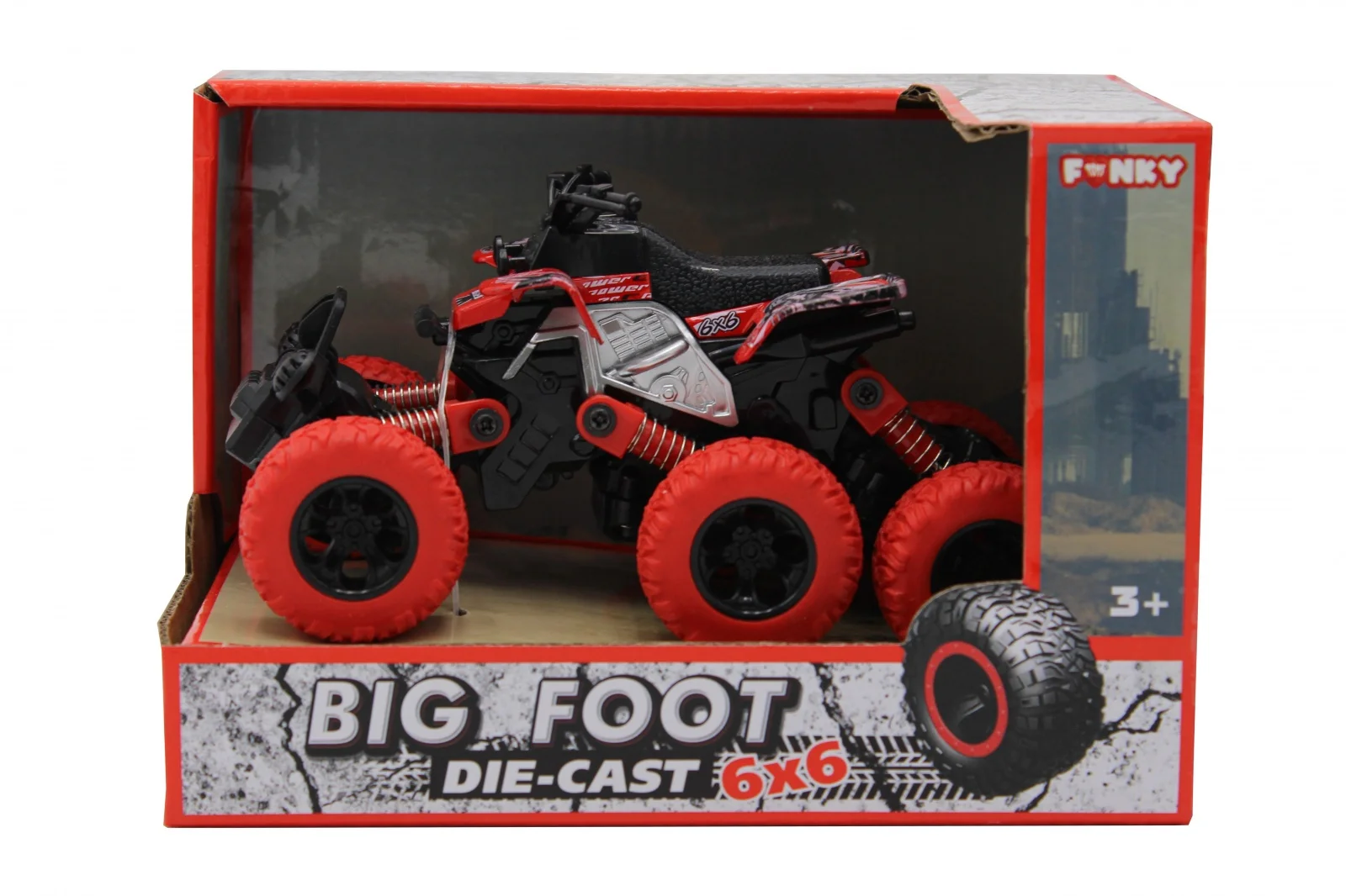 Квадроцикл die-cast красный - миниатюра 2