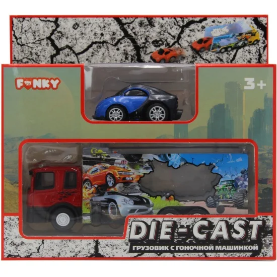 Игровой Набор грузовик плюс машинка die-cast - миниатюра 2