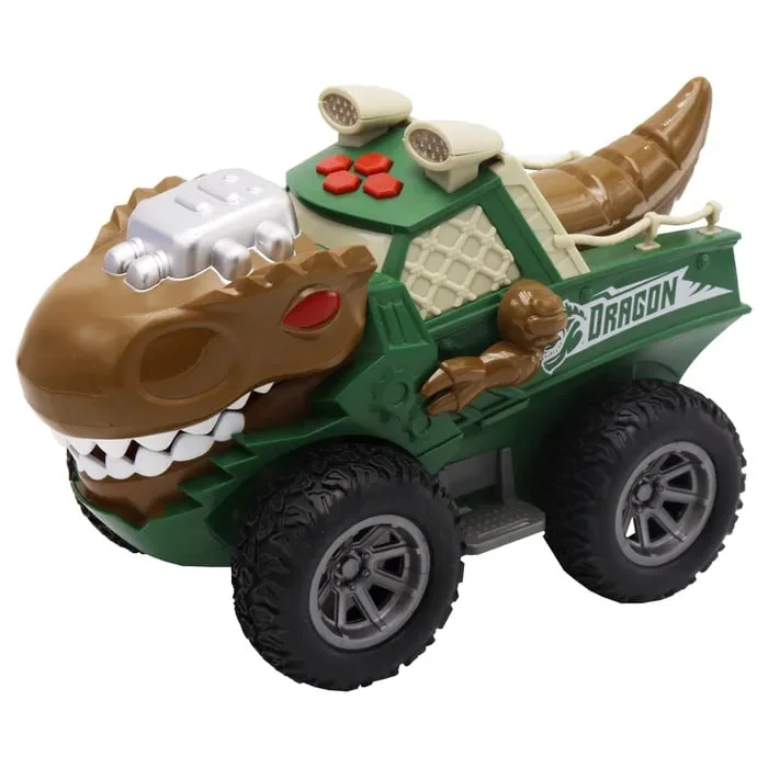 Инерционная машинка Зеленый Тираннозавр со светом и звуком Funky Toys FT0735695 - изображение 1