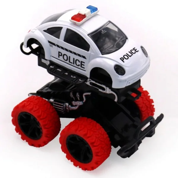 Инерционная полицейская машинка die-cast с красными колесами и краш-эффектом - миниатюра 3