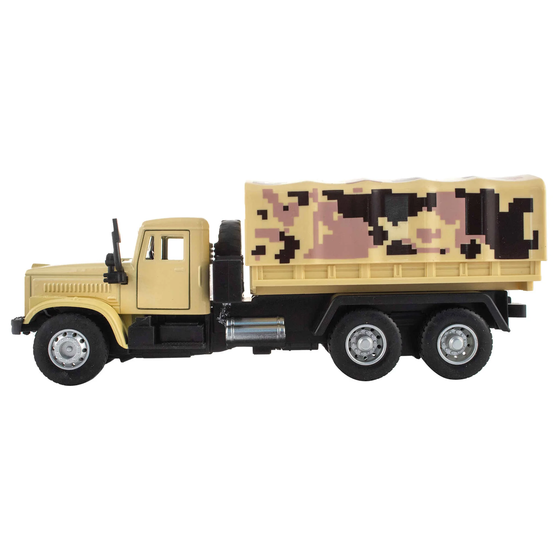 Инерционный военный грузовик бежевый - миниатюра 3