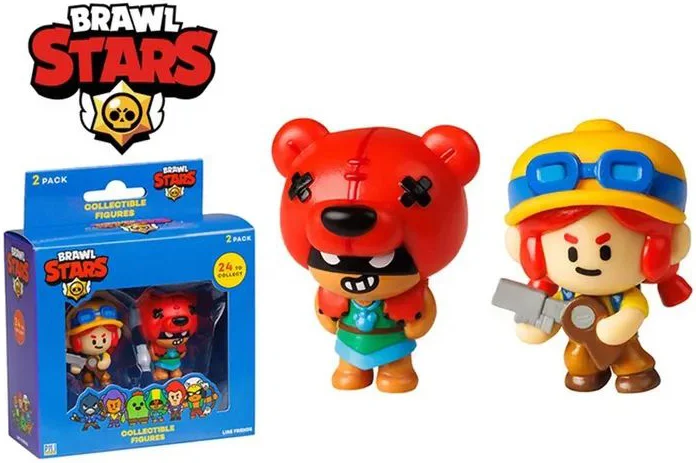Коллекционные фигурки Brawl Stars, 2 шт. в коробке с окном, Нита и Джесси - изображение 1