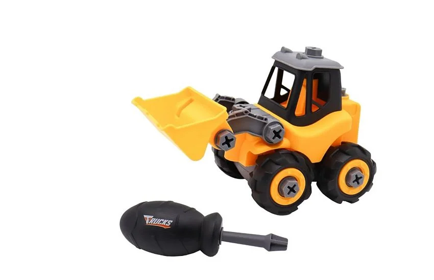 Конструктор Funky Toys DIY. Погрузчик экскаватор с отверткой - миниатюра 4
