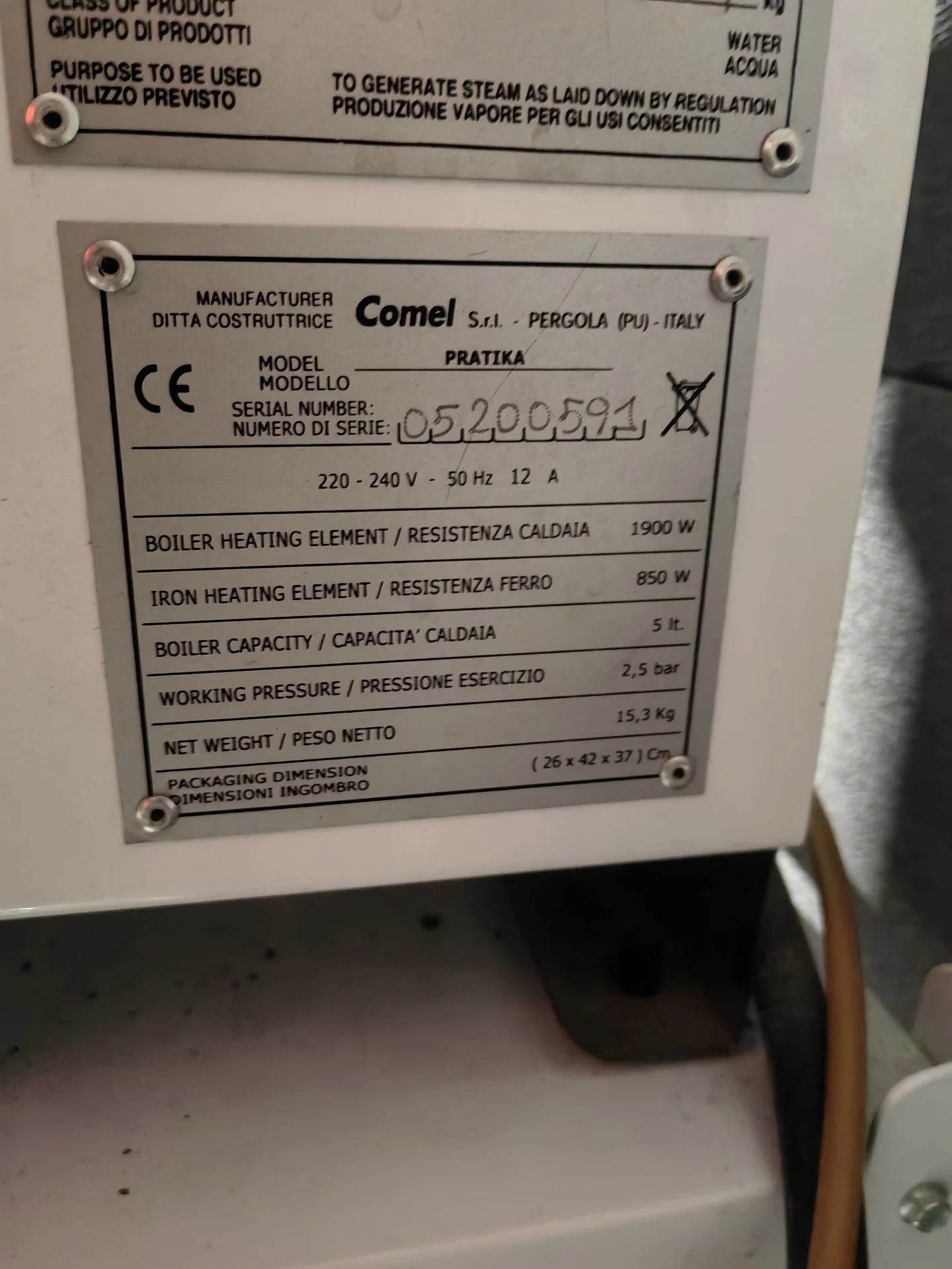 Стол Гладильный с паром Comel. L5 2020 г. - миниатюра 2