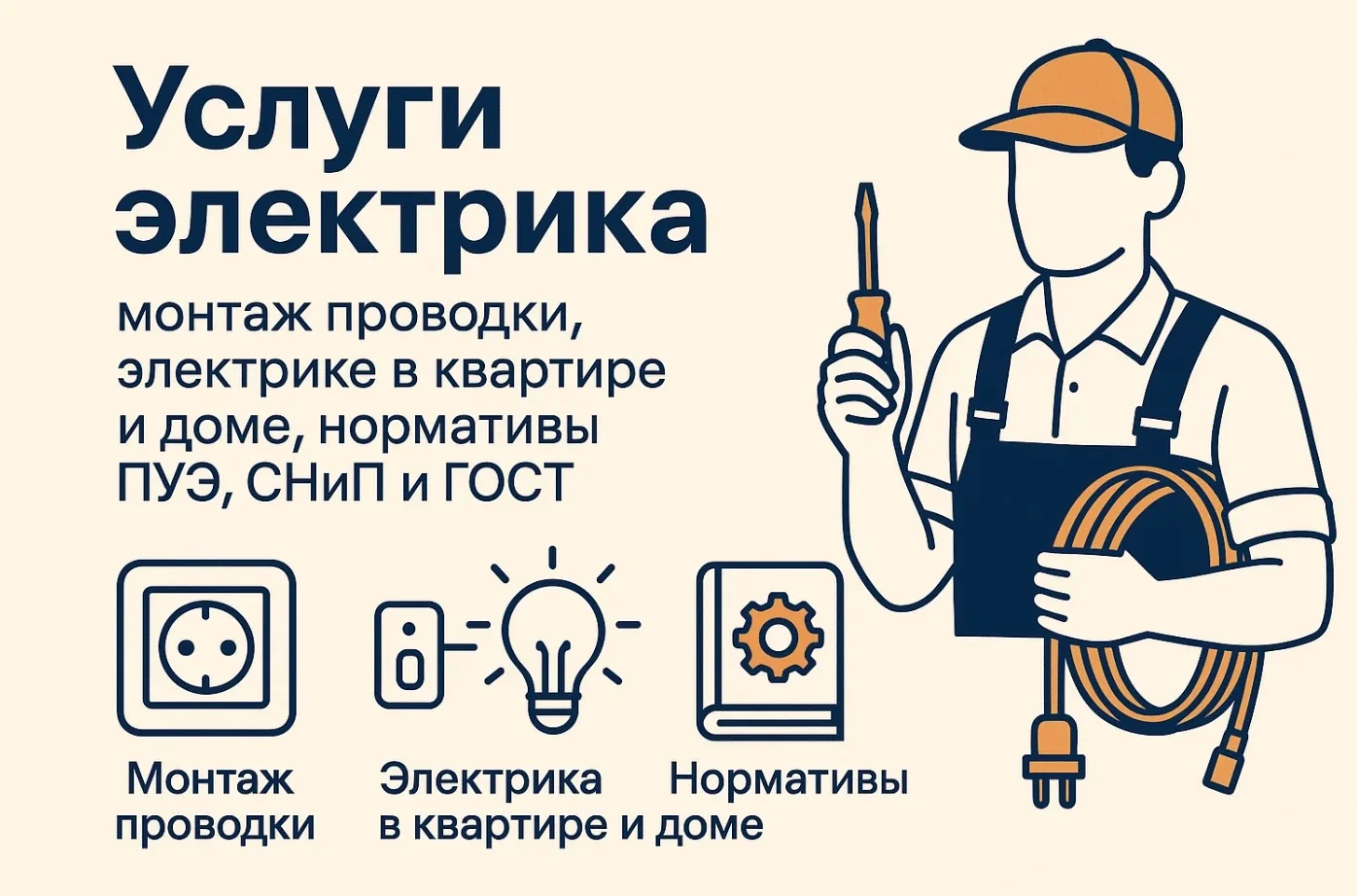 Электромонтажные работы, услуги электрика - изображение 1