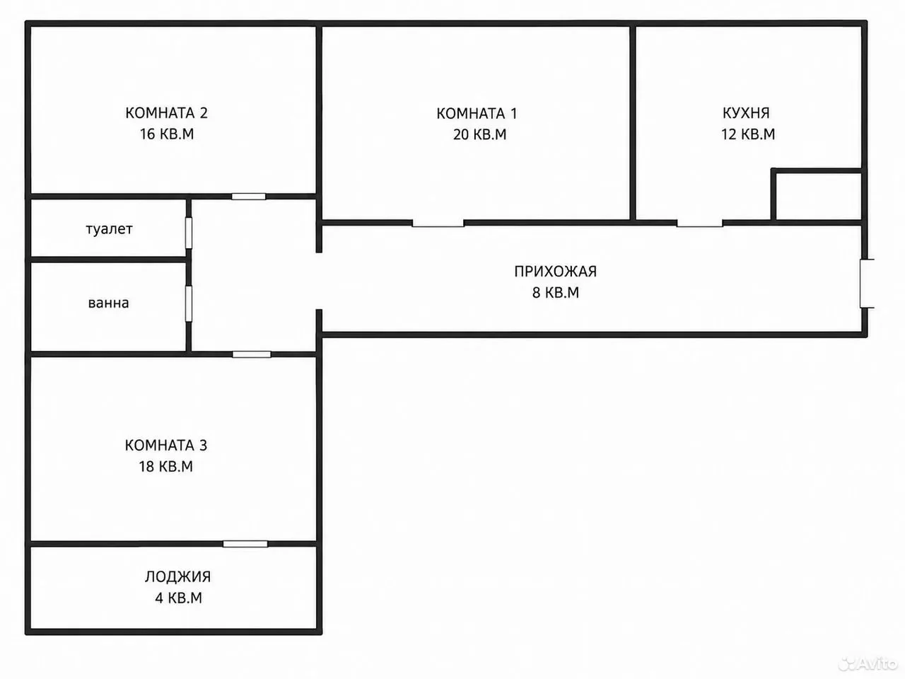 3-к. квартира, 69 м², 2/5 эт. - миниатюра 4