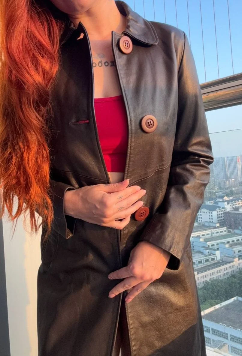 Кожаный тренч Tara Jarmon Paris - изображение 1