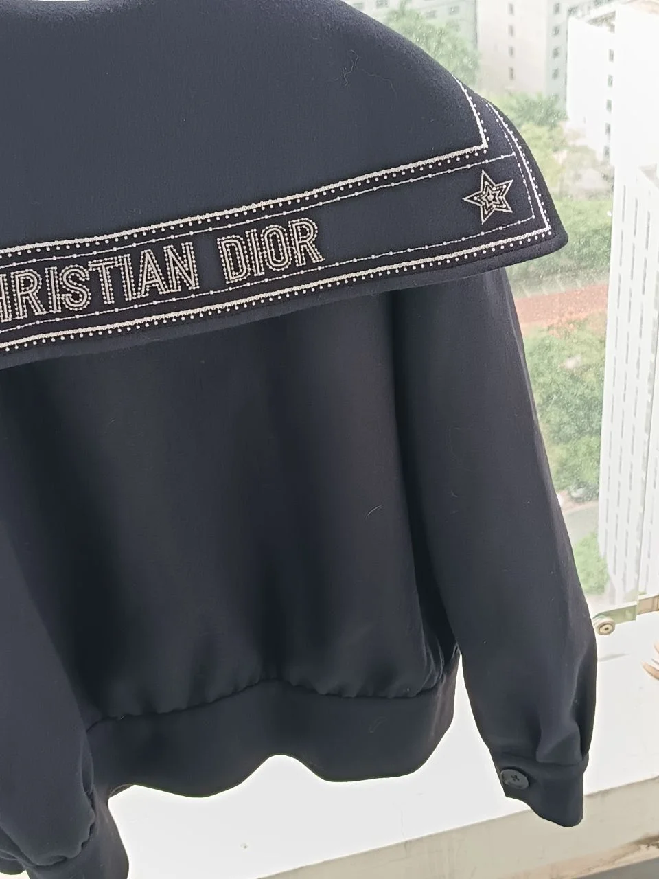 Шерстяная куртка-жакет в стиле Dior с воротником - миниатюра 3