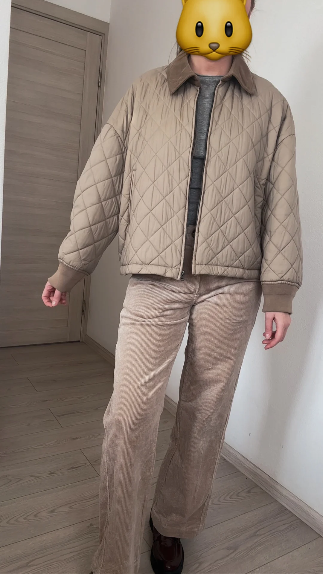 Куртка Uniqlo, стеганая, бежевая - изображение 1