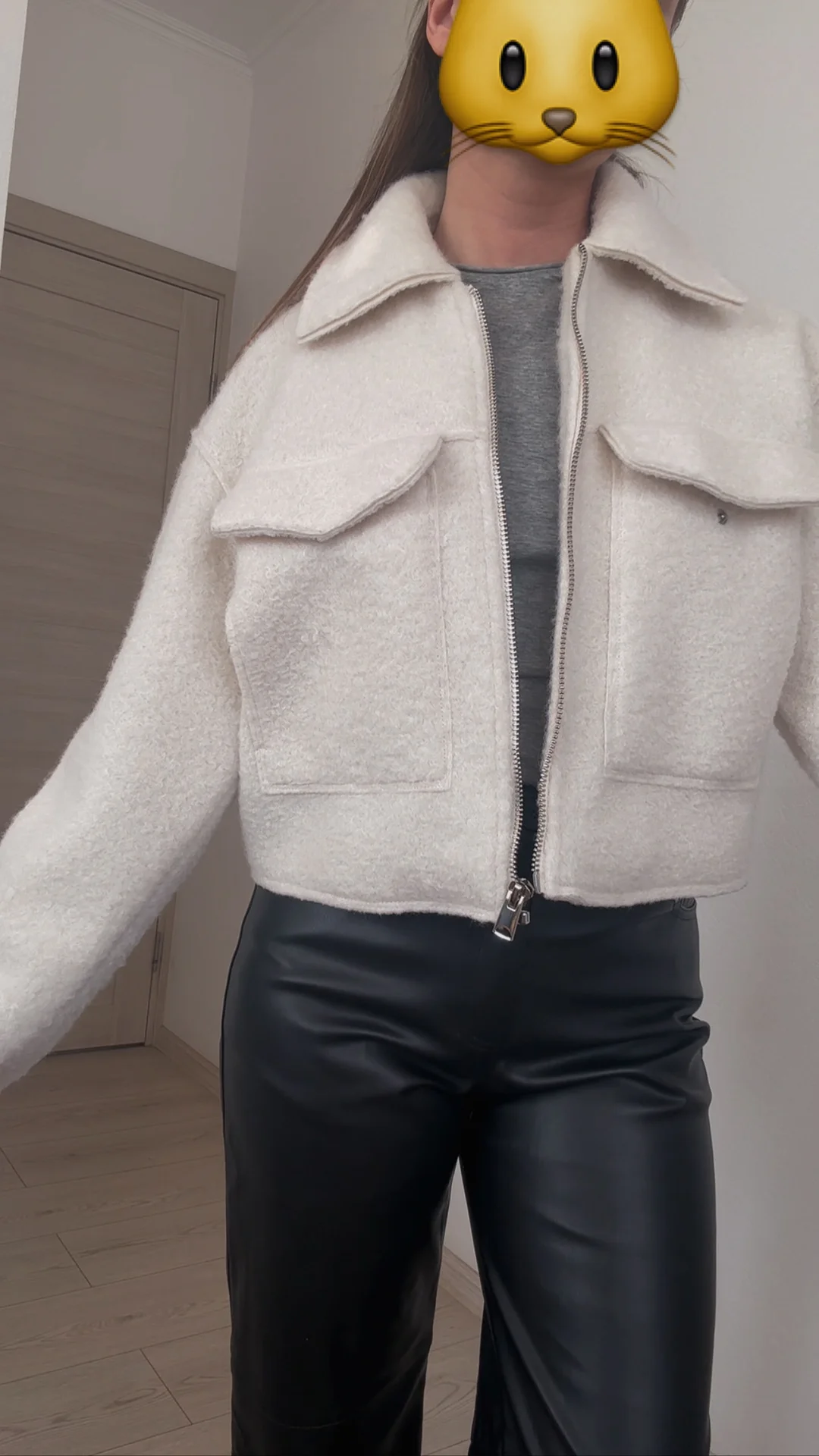 Куртка Zara укороченная, белая - миниатюра 4
