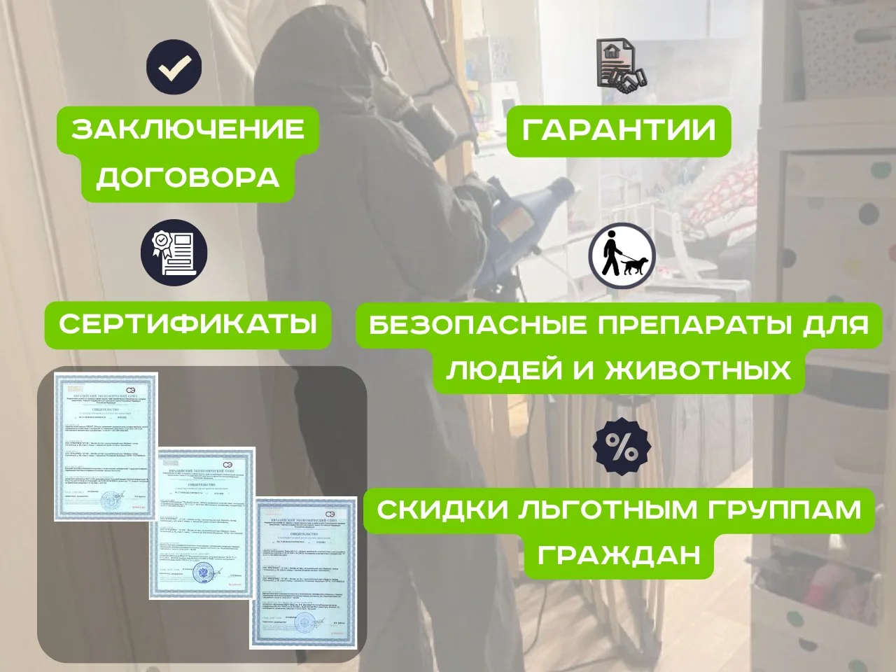 Дезинфекция Уничтожение тараканов, клопов, плесени, клещей, - миниатюра 2
