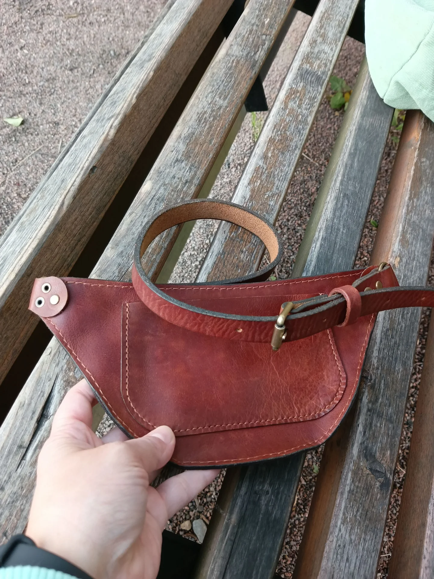 Кожаная сумка бананка - миниатюра 8