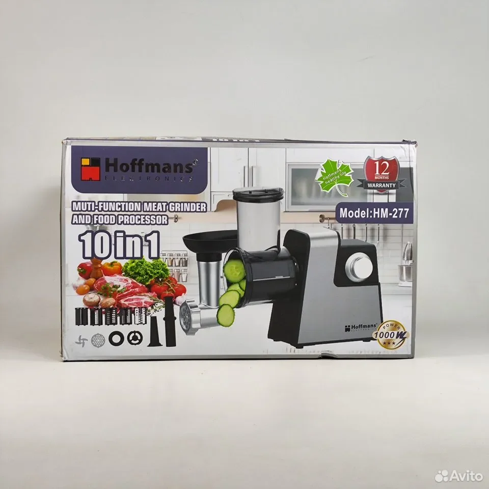 Hoffmans 10in1 HM-277 / Мясорубка электрическая с насадками - миниатюра 3