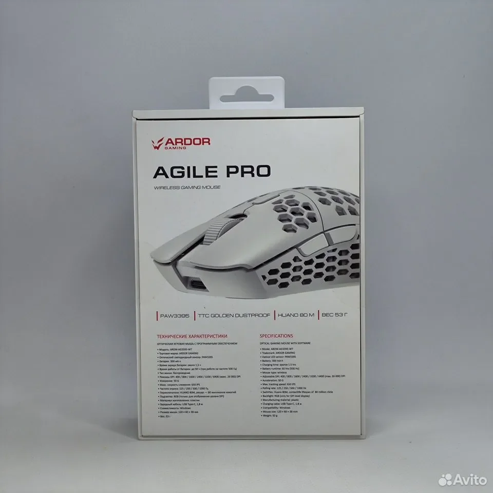 ARDOR GAMING Agile PRO, белый / Мышь беспроводная / ARDW-AG3395-WT - миниатюра 4