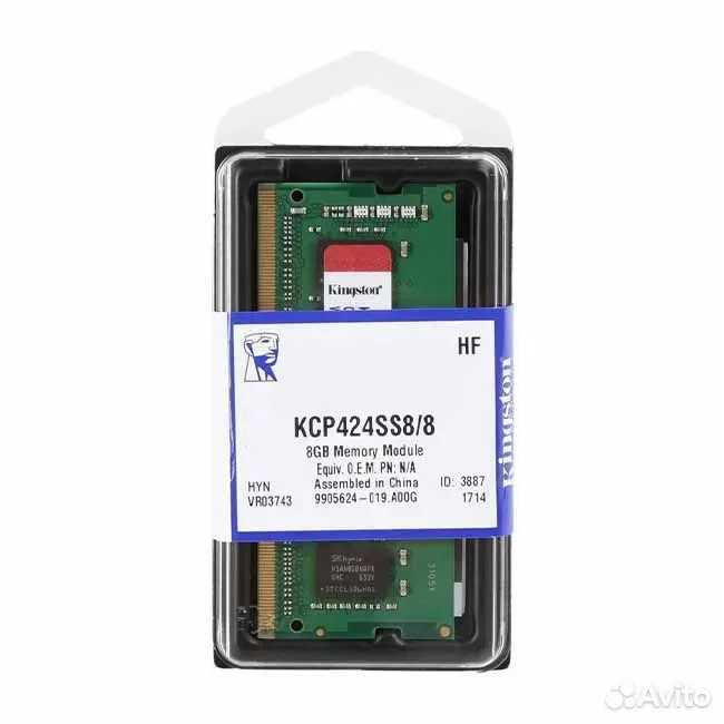DDR4 2400 sodimm Kingston 8Гб / CL17 / KCP424SS8/8 - изображение 1