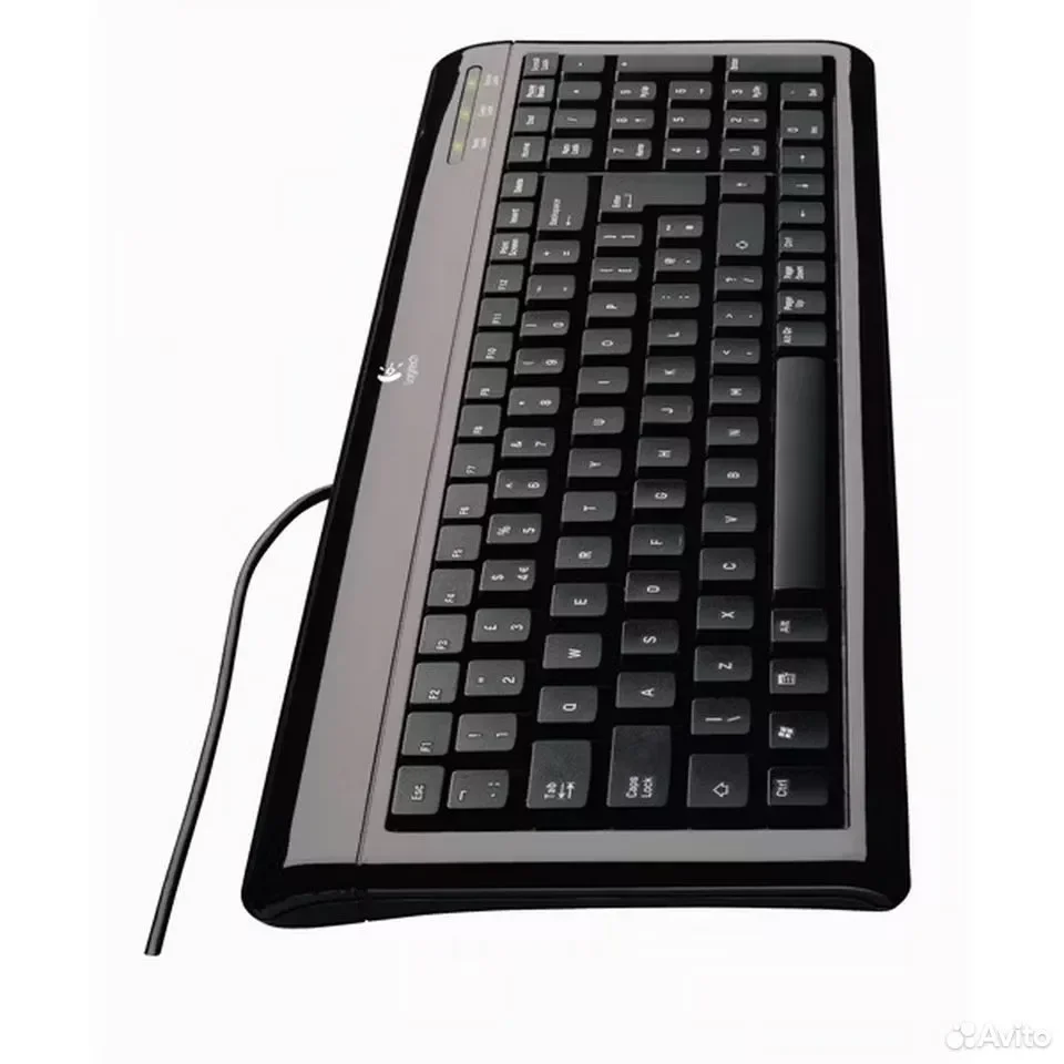 Logitech Ultra-Flat Keyboard Black USB+PS/2 / проводная клавиатура / 967653-0112 - миниатюра 2