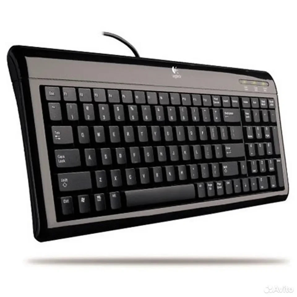 Logitech Ultra-Flat Keyboard Black USB+PS/2 / проводная клавиатура / 967653-0112 - миниатюра 3