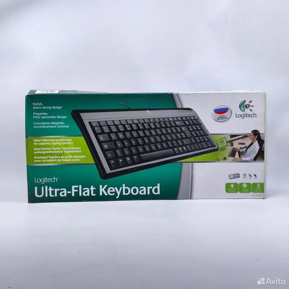 Logitech Ultra-Flat Keyboard Black USB+PS/2 / проводная клавиатура / 967653-0112 - миниатюра 5