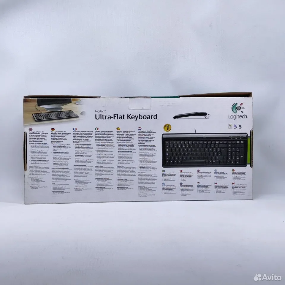 Logitech Ultra-Flat Keyboard Black USB+PS/2 / проводная клавиатура / 967653-0112 - миниатюра 6