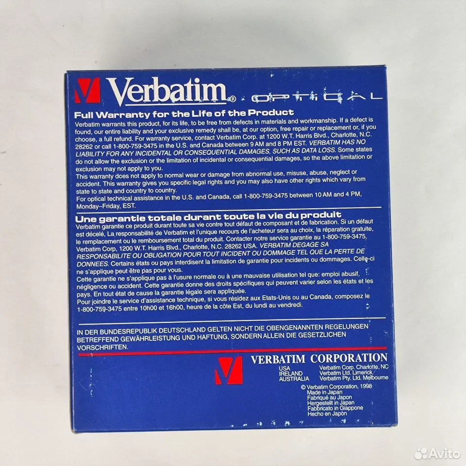 Verbatim 5.25 Rewritable Optical 2.3GB 512B/S (5 PCS.) / упаковка из 5 штук / перезаписываемый оптич - миниатюра 3
