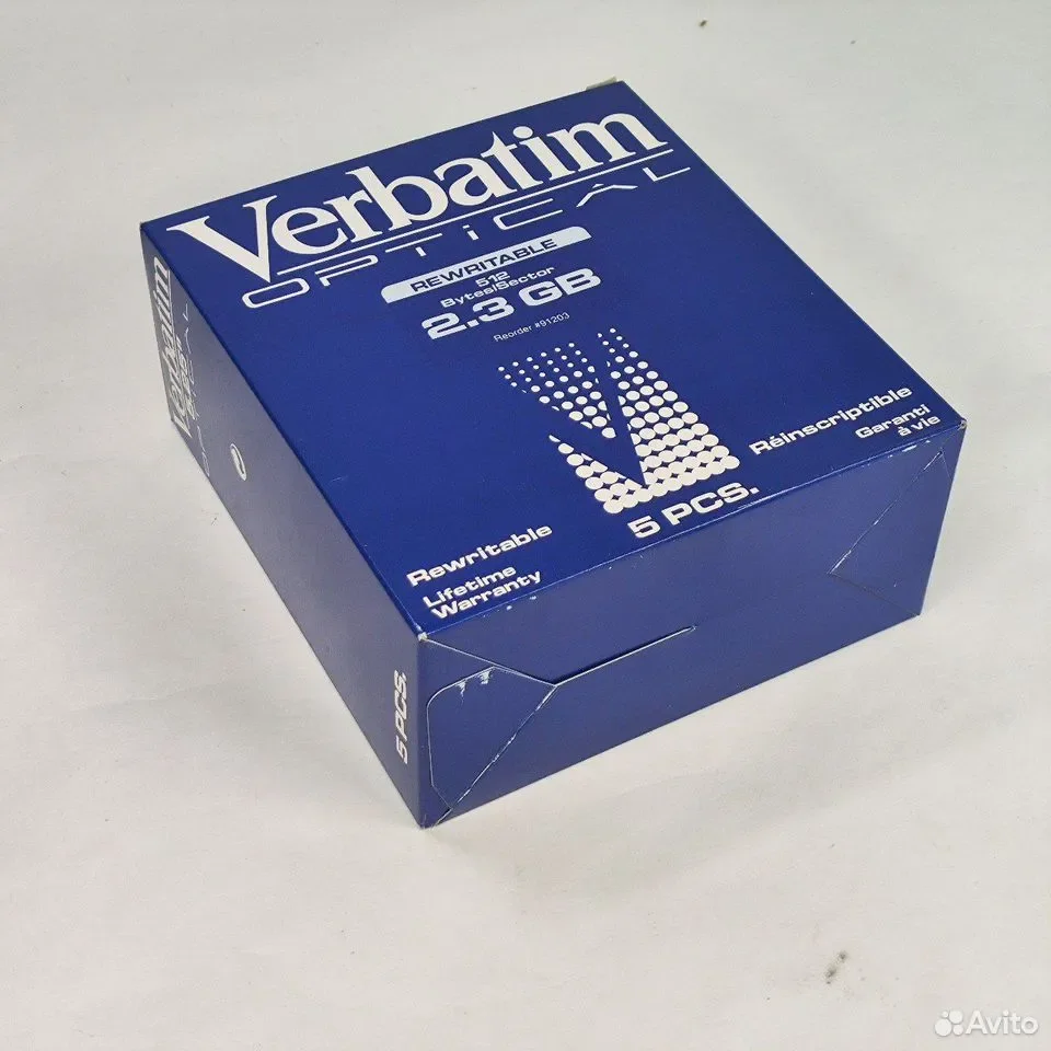 Verbatim 5.25 Rewritable Optical 2.3GB 512B/S (5 PCS.) / упаковка из 5 штук / перезаписываемый оптич - миниатюра 4