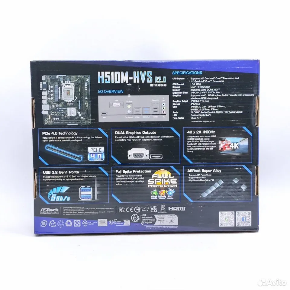 ASRock H510M-HVS R2.0 / microATX, LGA1200 / 90-MXBGT0-A0UAYZ - миниатюра 7