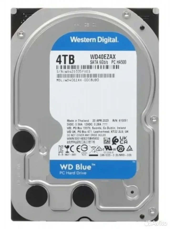 Western Digital Blue 4TB / 5400rpm, 256Mb / WD40EZAX - изображение 1