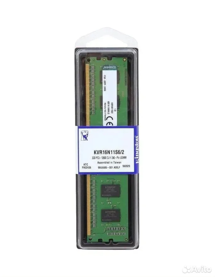 DDR3 1600 2gb Kingston / CL11 / KVR16N11S6/2 - изображение 1