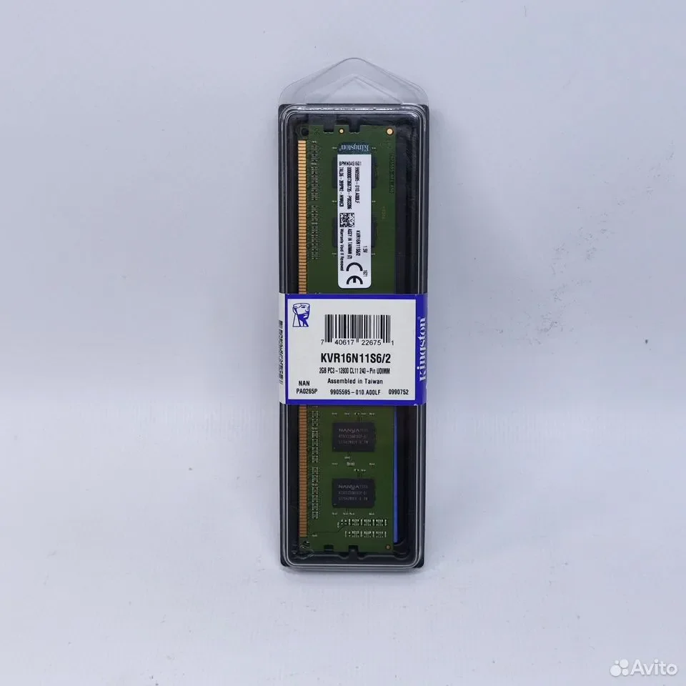 DDR3 1600 2gb Kingston / CL11 / KVR16N11S6/2 - миниатюра 2