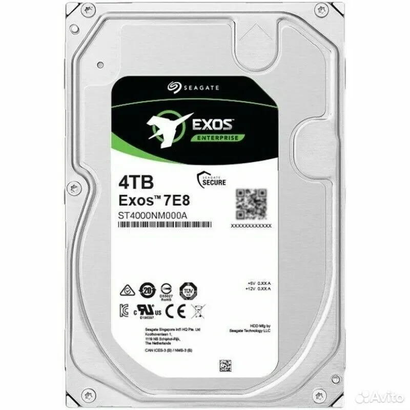 Seagate Exos 7E8 4TB / 7200rpm, 256Mb / ST4000NM000A - изображение 1
