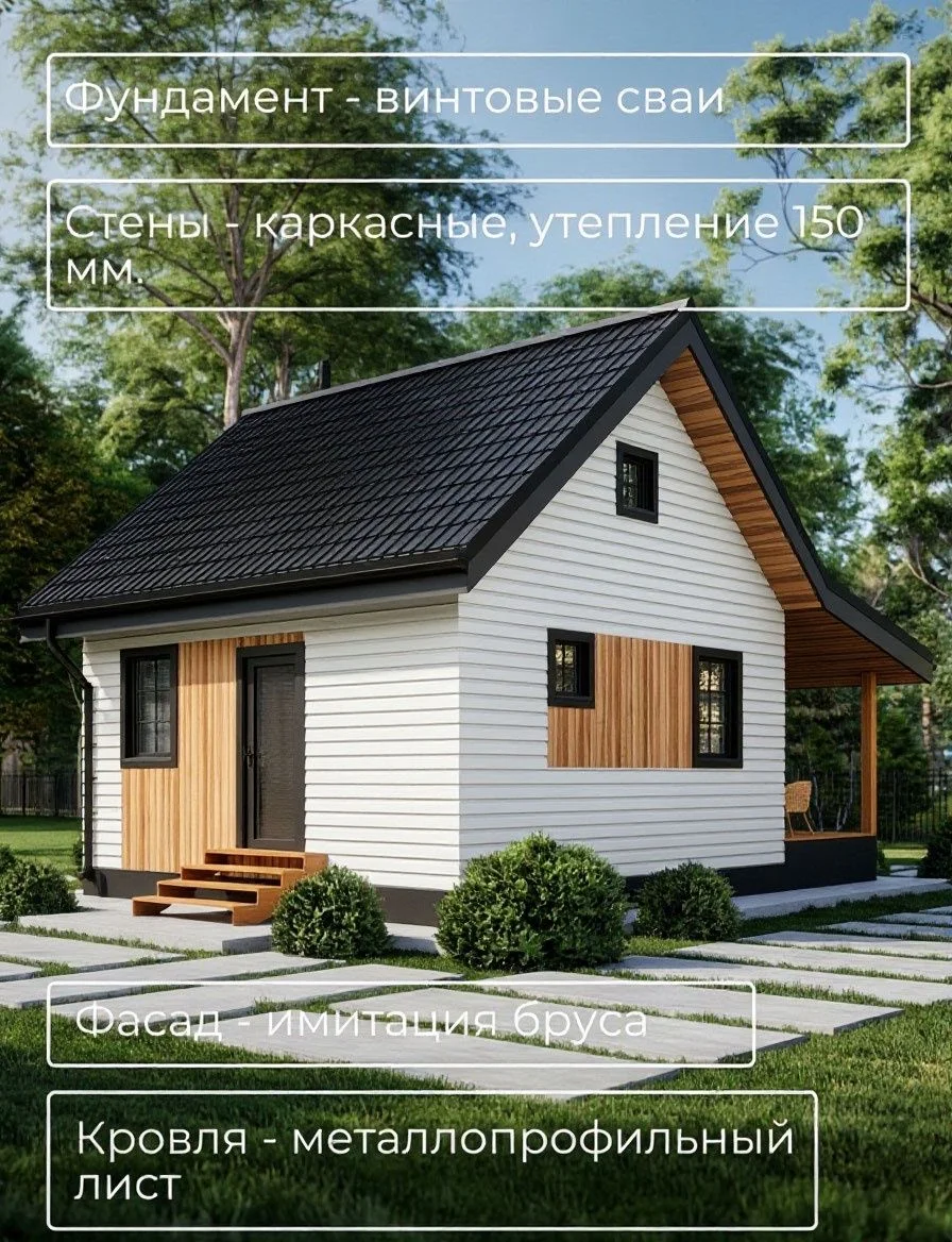 Каркасный дом 8,5 на 6 - миниатюра 4