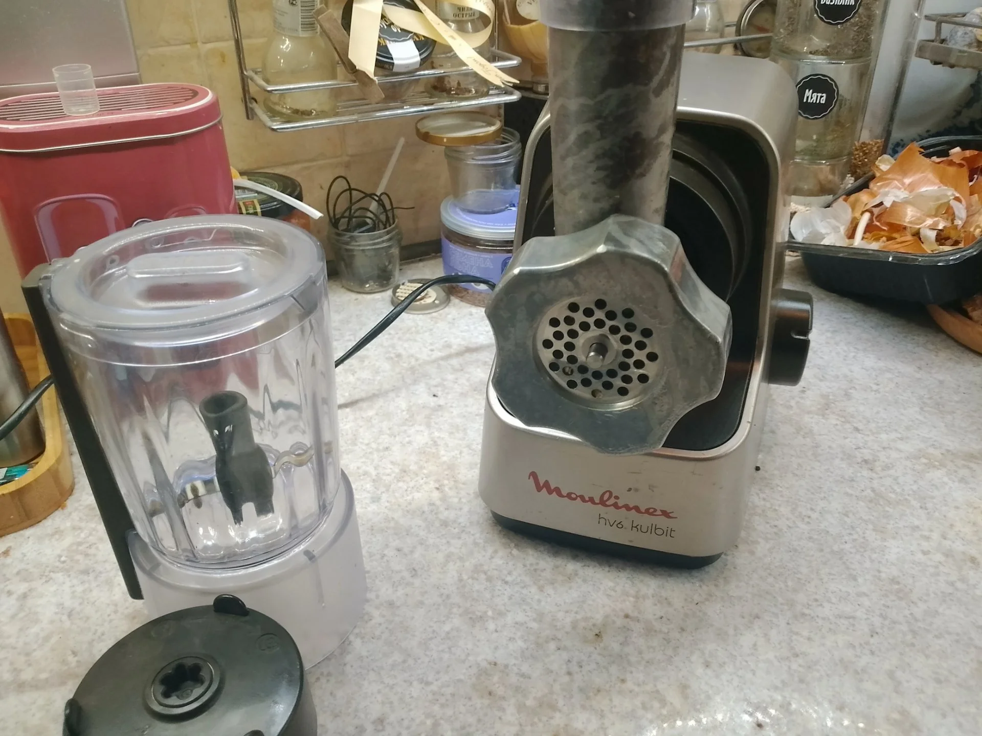 Moulinex HV6 мясорубка кухонный комбайн миксер - миниатюра 5