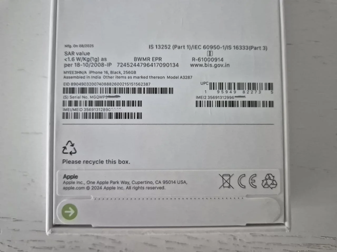 iPhone 16 256 Гб, sim+esim, новый, оригинал, Хабаровск - миниатюра 3