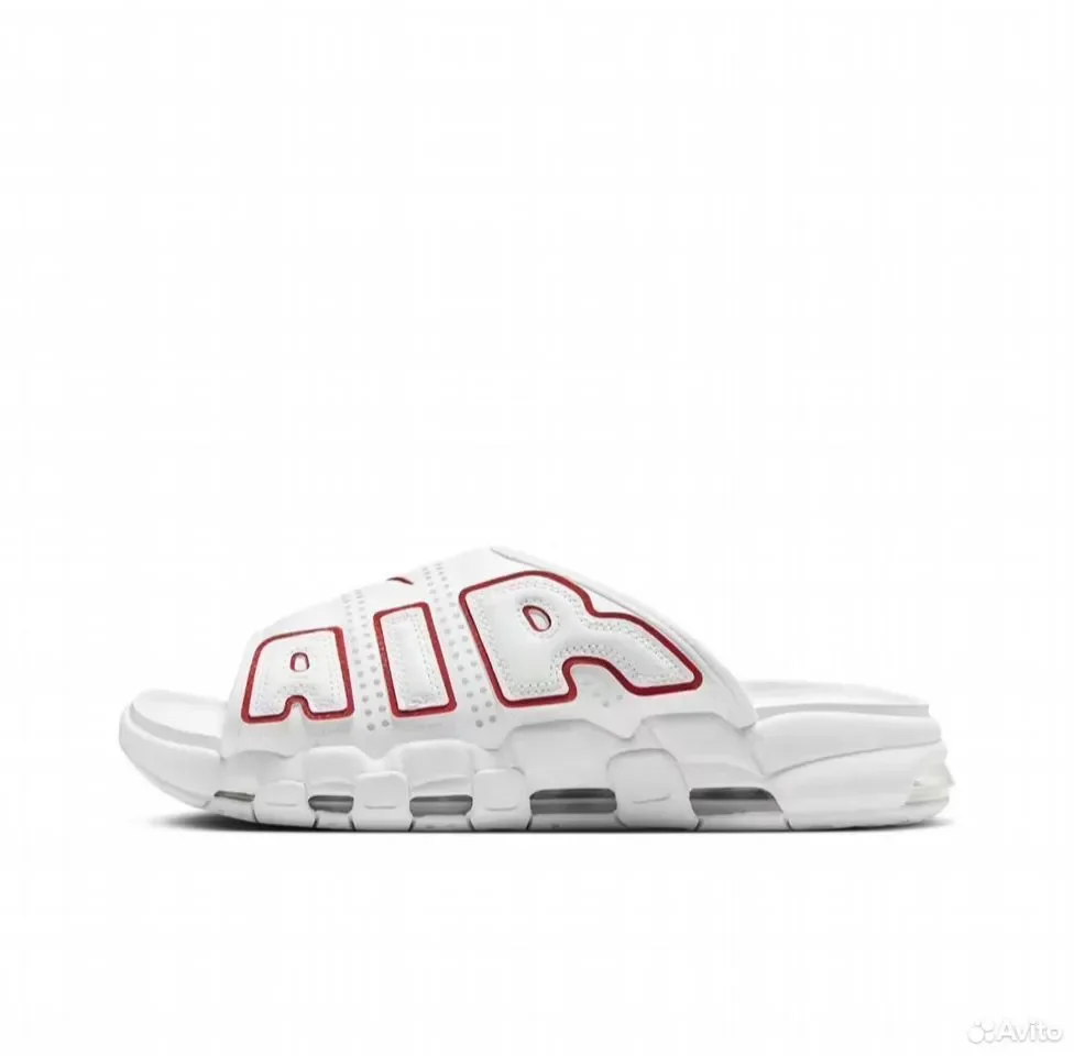 Тапки Nike Air More Uptempo Red and White - миниатюра 2