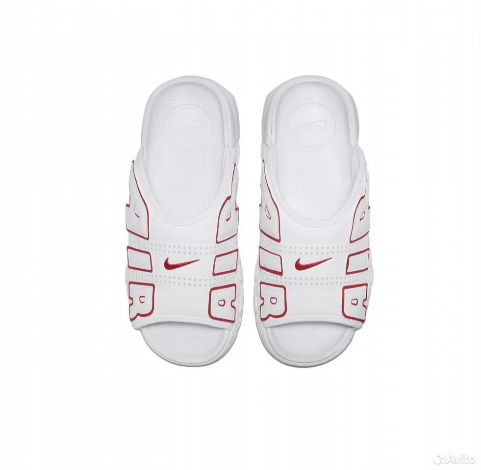 Тапки Nike Air More Uptempo Red and White - миниатюра 3