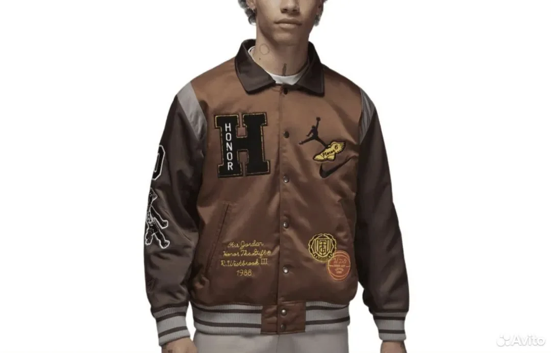 Кофта бомбер Jordan x HTG Westbrook Varsity Jacket - миниатюра 3