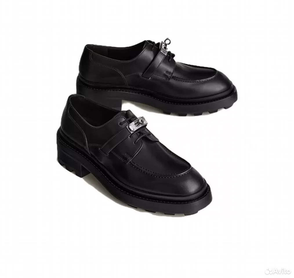 Лоферы Hermes First Oxford Shoe Black - миниатюра 2