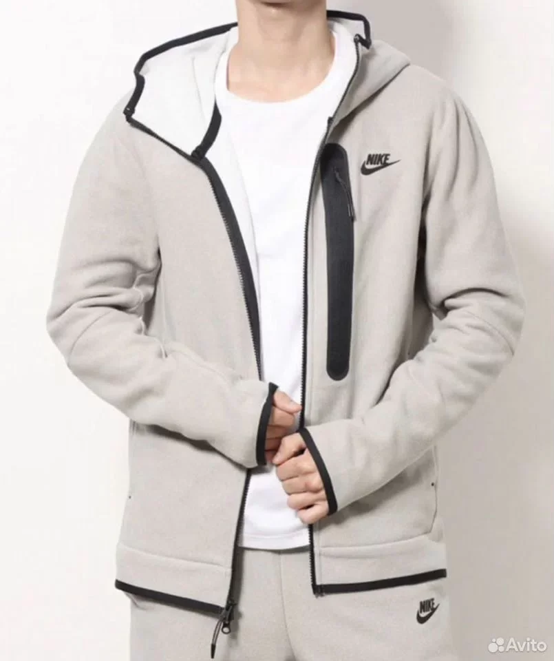 Зип кофта Nike Tech Fleece Windrunner Grey - миниатюра 5
