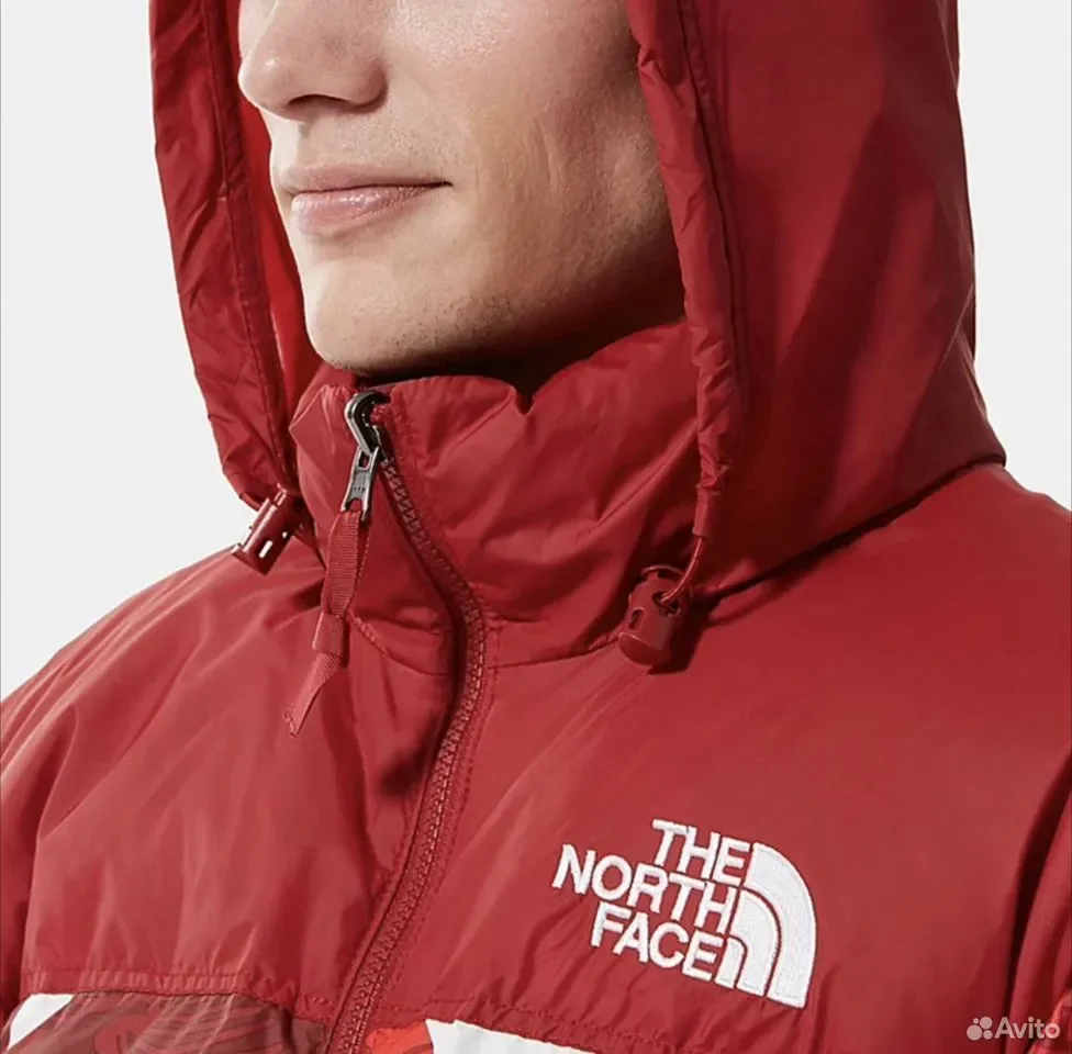 Куртка TNF Nuptse Red Hooded - миниатюра 4