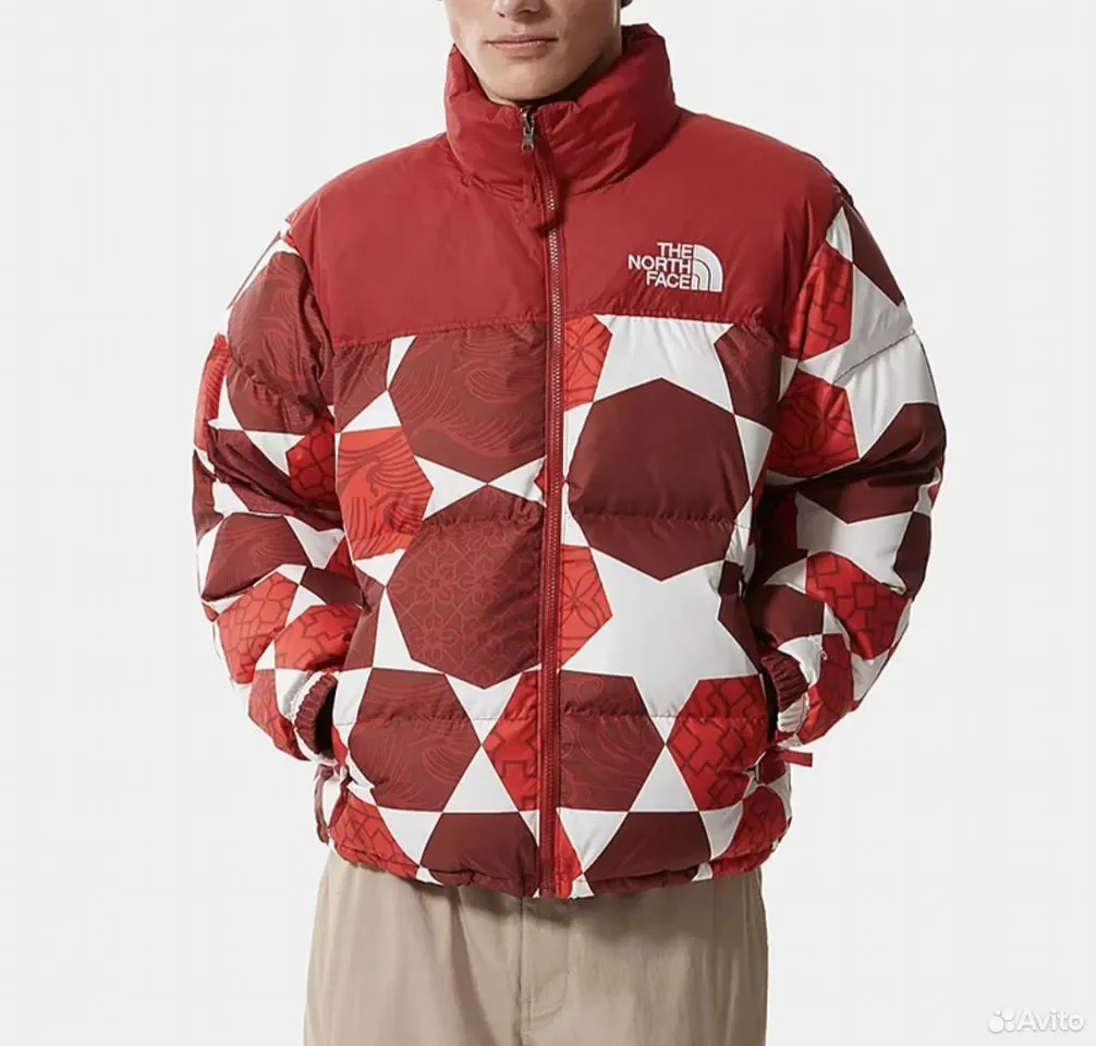 Куртка TNF Nuptse Red Hooded - миниатюра 5