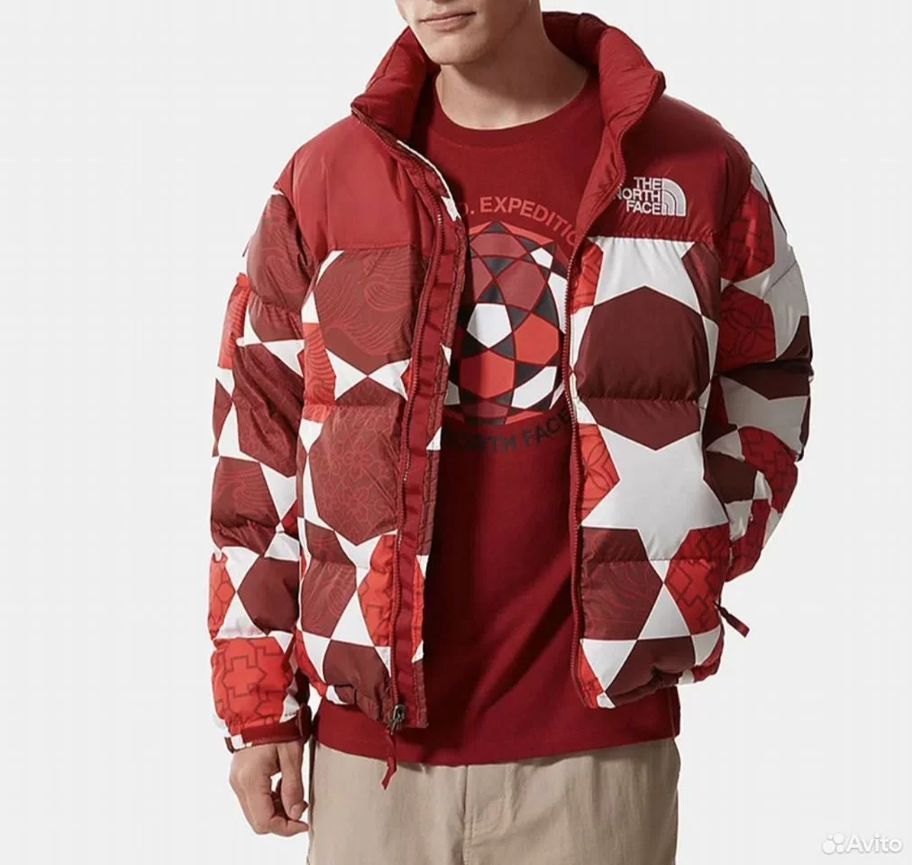 Куртка TNF Nuptse Red Hooded - миниатюра 7