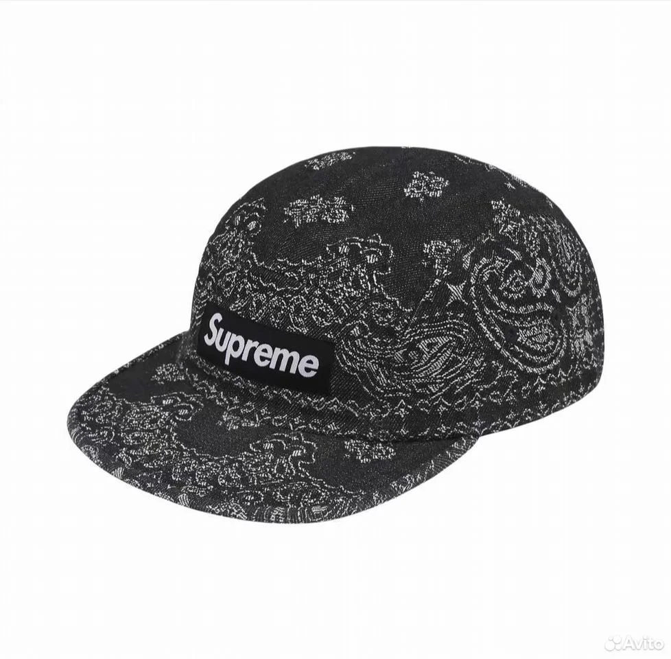 Кепка Supreme Bandana Jacquard Denim Camp Cap - миниатюра 3