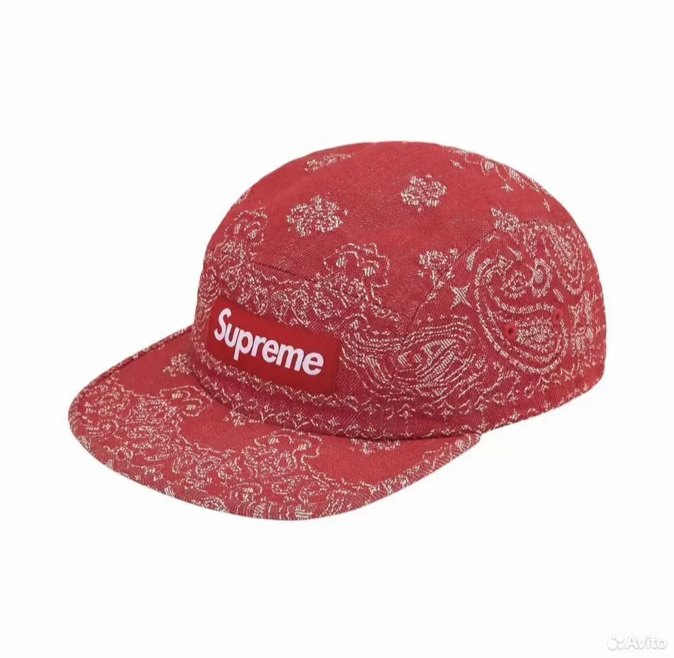 Кепка Supreme Bandana Jacquard Denim Camp Cap - миниатюра 6